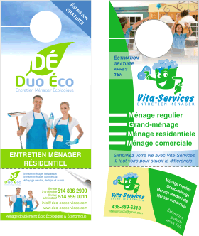 Door hangers with attached Business Card